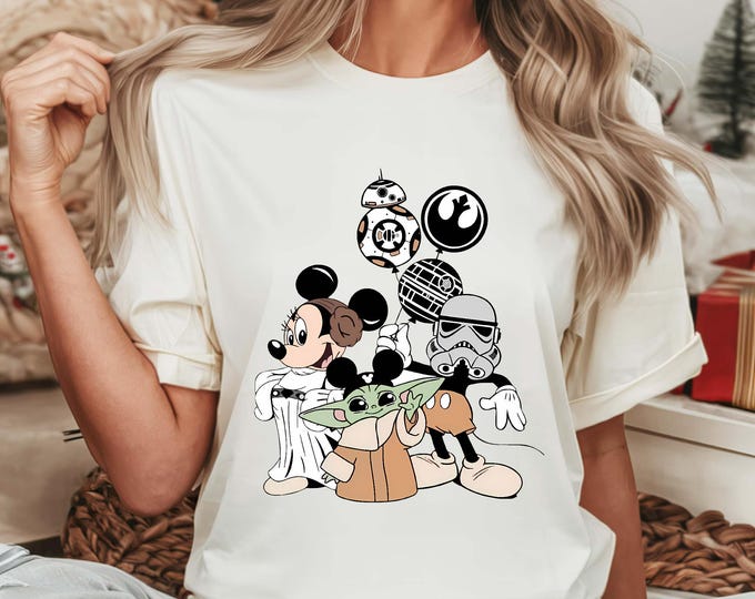 Star Wars Minnie Baby Yoda Shirt, Disneyland Trip Shirt, Galaxy Wars Tee, Star Wars Family Trip 2025, Darth Vader Shirt, Comfort Color Shirt