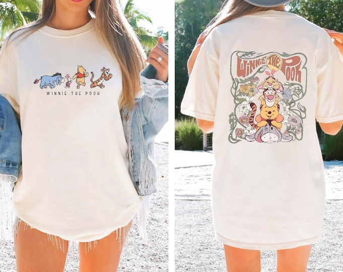 Retro Winnie The Pooh Comfort Colors® Shirt, Pooh And Friends Shirt, Disney Pooh Shirt, Pooh Bear And Co Tee, Winnie The Pooh Kids Shirt