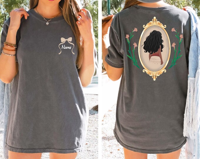 Vintage Custom Moana Shirt, Comfort Colors® Princess Moana Coquette Frame Shirt, Magical Kingdom Shirt, Disney Moana Kids Shirt