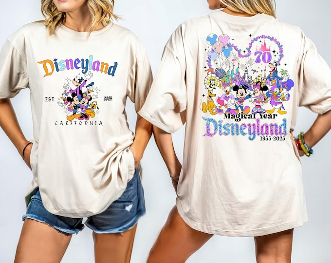 Disneyland 70th Anniversary Shirt, 1955–2025 Celebration Tee, Mickey Mouse Disneyland Trip Shirt, Disney Family Vacation 2025 Trip Tees