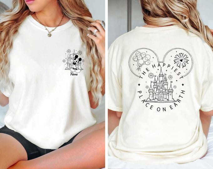 Custom Happiest Place On Earth Shirt, Disneyland Vacation Tee, Mickey Magical Castle, Disney Family Trip Shirt, Matching Park Tee