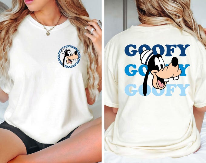 Disney Goofy Checkered Cruise T-shirt, Comfort Colors® 2 Sided Goofy 2025 Cruise Shirt, Disney Family Cruise Matching Shirt, Disney Tee