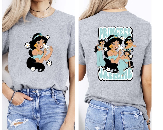 Comfort Colors® Disney Princess Jasmine T-shirt, Two Sided Jasmine Shirt, Magic Kingdom Tee Disney World Girls Trip Shirt, Disney Gift Tee