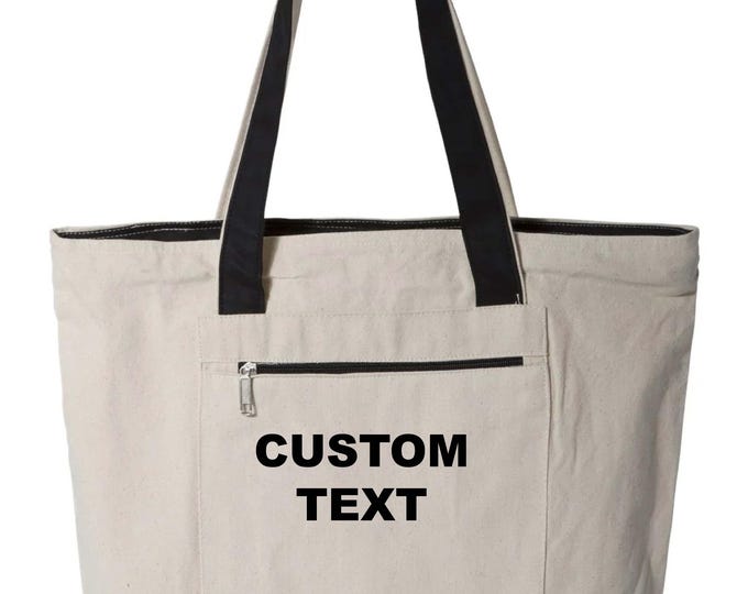 Custom Tote Bag, Personalized Tote Bag, Promotional Tote Bag, Your Text Tote Bag, Your Image Tote Bag, Trade Show Gift Bag, Teacher Toto Bag