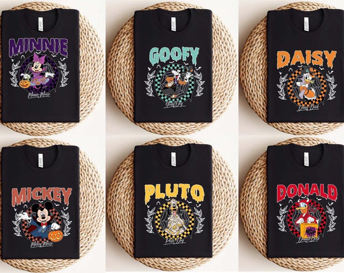 Mickey And Friends  Halloween Shirt,  Mickey Minnie Daisy Donald Goofy Pluto Trick Or Treat Tee, Disney Halloween Matching Sweatshirt