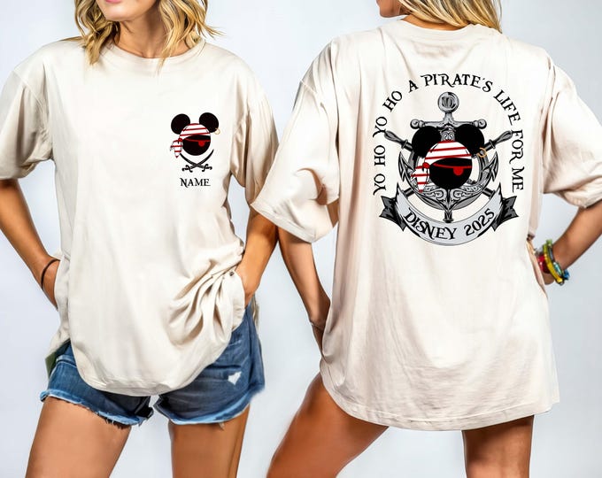Comfort Colors® Custom Pirate Shirt, Disney Pirate Cruise Tee, Mickey Minnie Pirate Shirt, Family Cruise Matching Shirt, Custom Disney Shirt