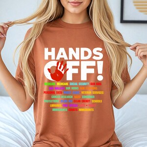 Hands Off Protest Shirt, Comfort Colors® Activism Tee, Save Public Lands Shirt, Political Statement T-Shirt, Free Speech Human Rights Tee