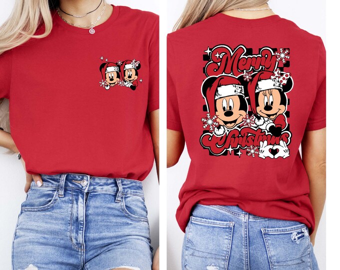 Disney Mickey Minnie Merry Christmas Shirt, Mickey Minnie Xmas Sweatshirt, Disneyland Xmas Family Trip, Very Merry Xmas Holiday Tee