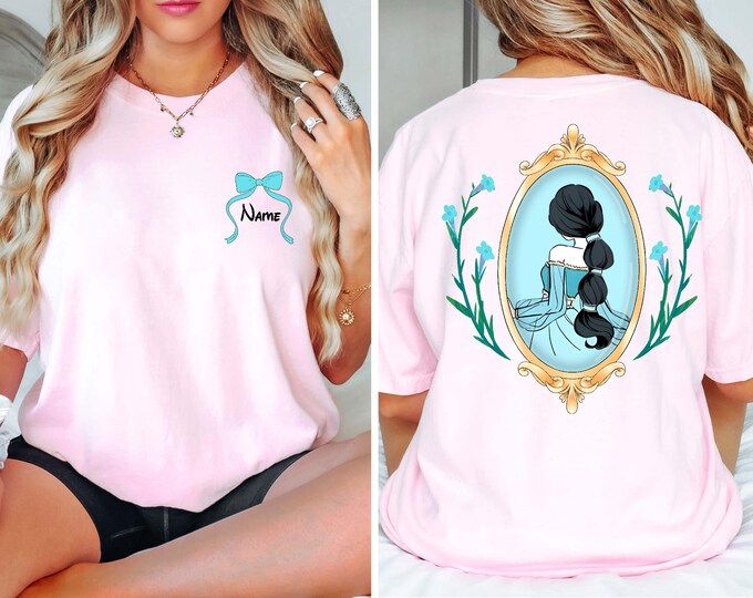 Vintage Custom Jasmine Shirt, Comfort Colors® Princess Jasmine Coquette Frame Shirt, Magical Kingdom Shirt, Jasmine Birthday Shirt
