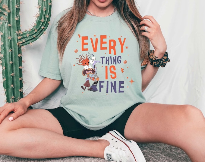 Every Thing Is Fine Anxious It's Okay To Feel All The Feels Shirt, Core Memory Today I Am Feeling Shirt, Comfort Colors Inside Out T-shirt