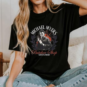 Retro Michael Myers Butcher Shop Shirt, Halloween Sweatshirt,Halloween Horror Movie Shirt,Spooky Season Shirts,Halloween Horror Shirts