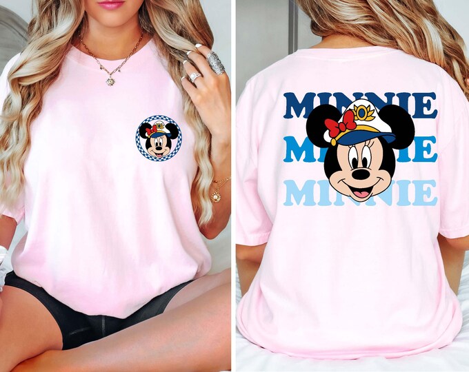 Vintage Minnie Shirt, Disney Minnie Comfort Colors Tee, Minnie Double-Sided Shirt, Retro Minnie Shirt, Disney Trip Shirt, Checkered Minnie