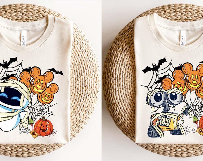 Wall-E And Eve Halloween Shirts, Disney Wall E T-Shirt, Wall-E Eve Halloween Couple Shirt, Wall-E Eve Shirt Halloween Sweatshirt