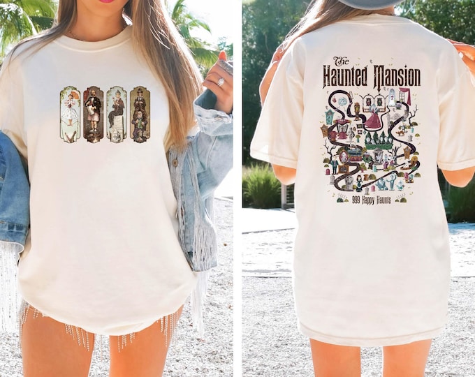 The Haunted Mansion Map Shirt, Retro The Haunted Mansion Map, Stretching Room Shirt, Comfort Colors Disneyland Halloween Shirt, Disney Trip