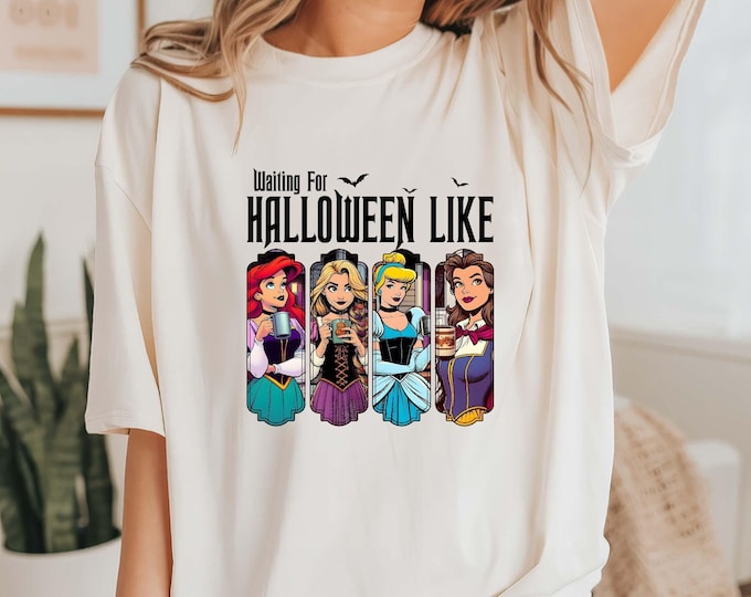 Halloween Princess Comfort Colors Shirt, Waiting For Halloween Like Shirt, Spooky Princess T-shirt, Trick Or Treat Tee, Halloween Girls Tee