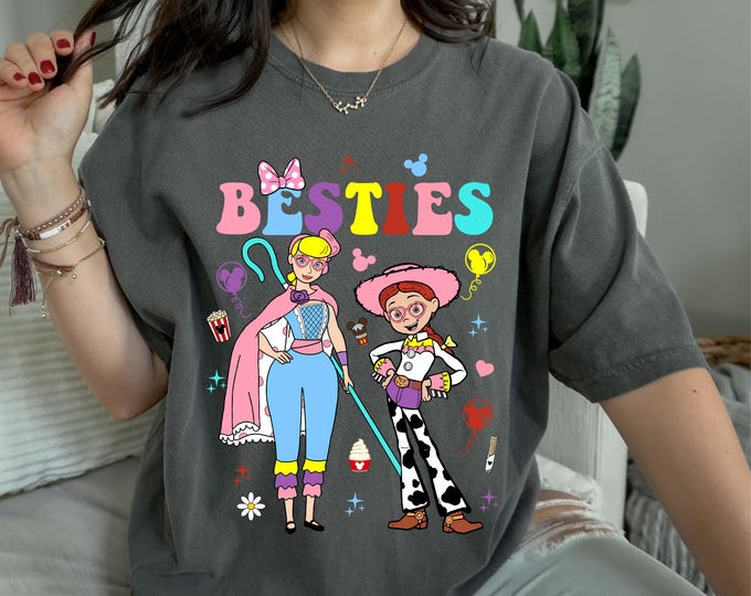 Toy Story Besties T-Shirts, Disney Bo Peep And Jessie Shirts, Toy Story Bo Peep Tees, Disneyland Toy Story Best Friends Tee, BFF Girls Trip