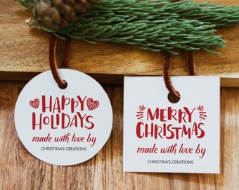 Christmas/Holiday Made with Love Label Template, Editable Gift label, Printable Label, Digital, Online, DIY, Instant download |  ScandXmas