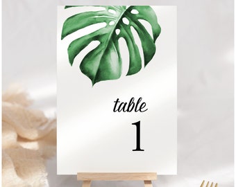 Tropical Table Numbers for Destination Wedding Table numbers Tropical Wedding Table Numbers for Tropical Reception, DIY Template | #Trop1