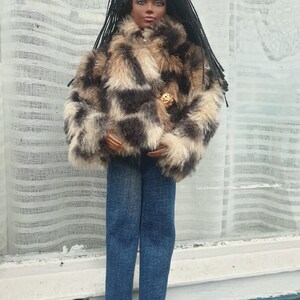 Handmade Doll Fake Fur, Leopard Print Jacket