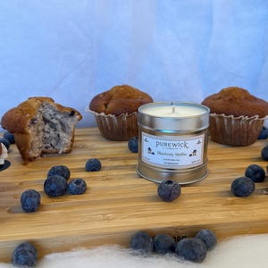 Blueberry Muffin Soy Tin Candle | Sweet Blueberries & Warm Bakery Notes | Vegan, Cruelty-Free | Handcrafted Long-Lasting Gift Candle