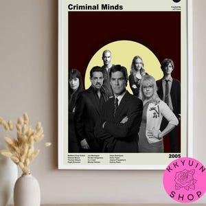 Criminal Minds Minimalist Movie Poster, Midcentury Modern, Vintage Inspired, TV Series