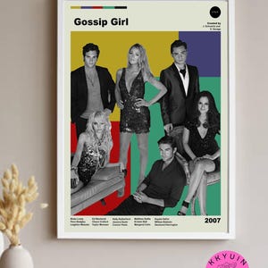 Gossip Girl Minimalist Movie Poster, Vintage Inspired, Midcentury Modern, TV Series