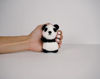 Handmade Panda Keychain - Cute Crochet Panda Accessory, Adorable Animal Keychain, Panda Lover Gift, Soft Crochet Charm