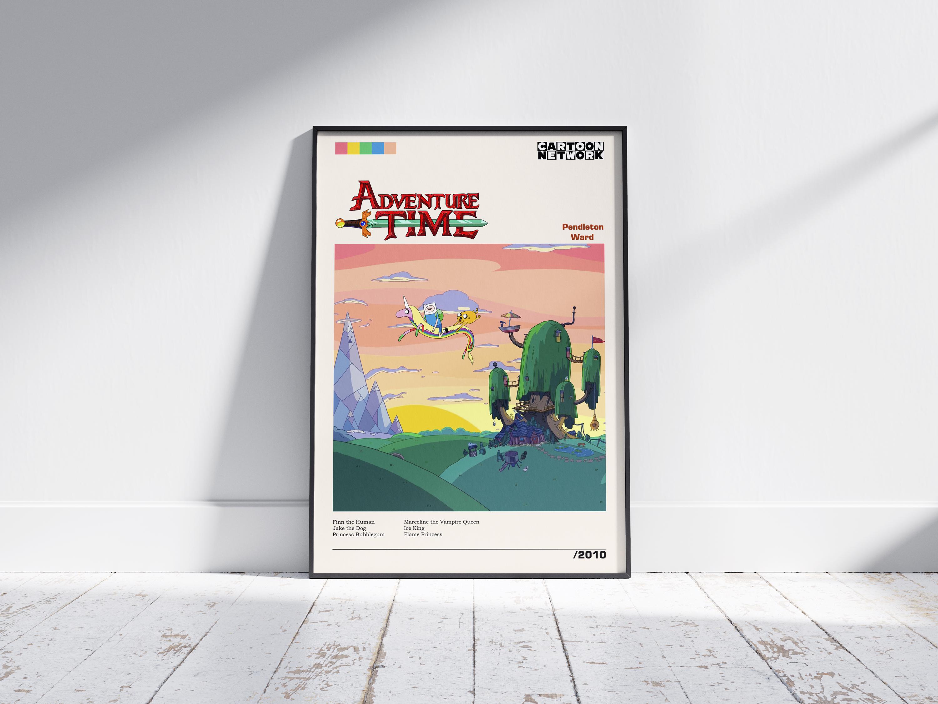 Adventure Time Poster | Cartoon Wall Art | Finn and Jake Print | Retro ...