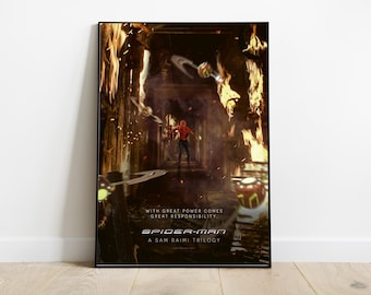 Spiderman Poster / Spiderman Film Print / Vintage Retro Print / Wall Art Print / Minimalist Movie Poster / Movie Poster, Home Decor