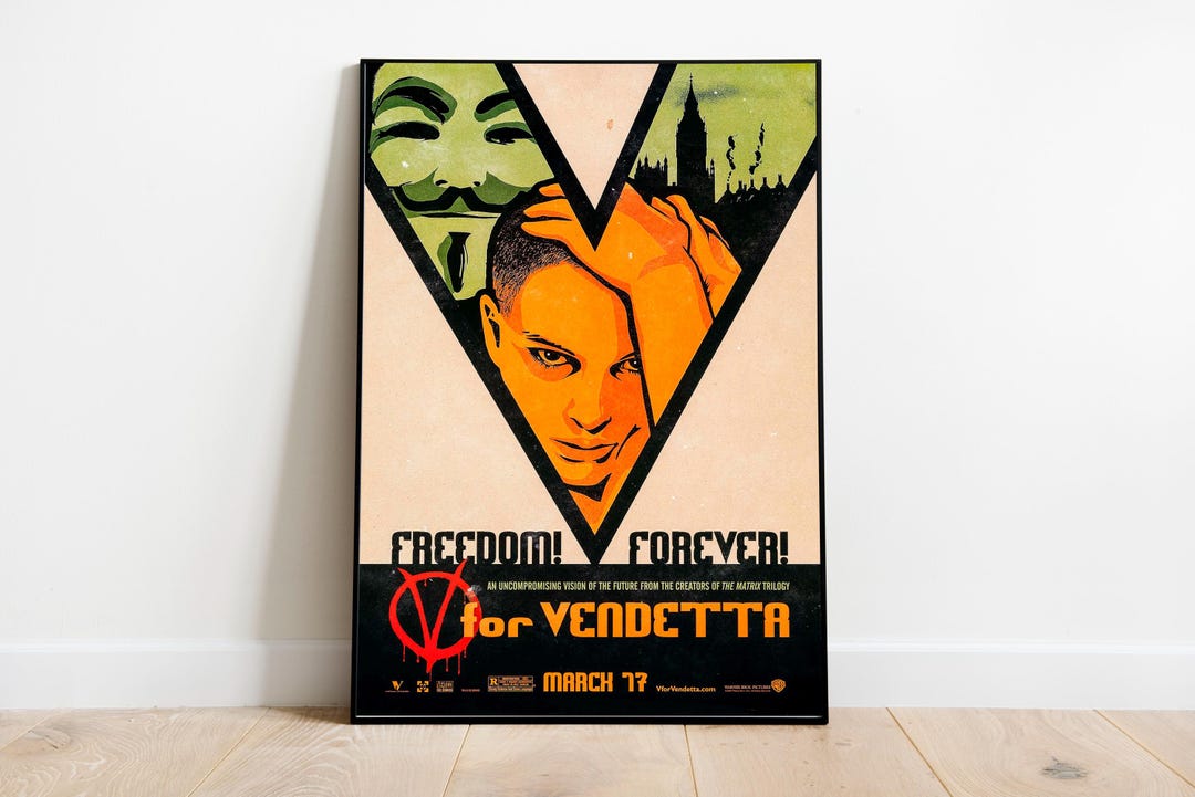 V for Vendetta Poster: Vintage Minimalist Movie Print - Etsy UK