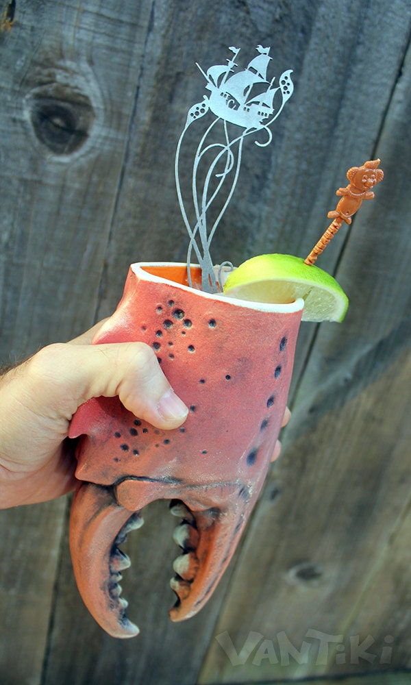 Giant Crab Claw Red Edition Tiki Mug by VanTiki Etsy