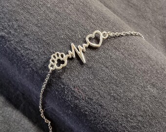 Handmade bracelet/bracelet "A Heart for Animals" for real animal lovers