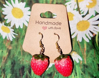 Adorable Strawberry Earrings Fun Fruit-Inspired Jewelry Perfect Accessory for Any Occasion Earrings with sweet strawberries