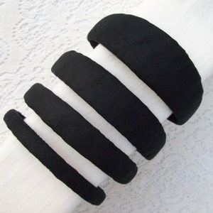 plain black hairband linen fabric image 4