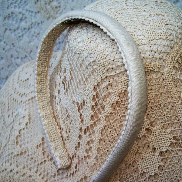 Ivory Linen headband narrow