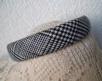 glen plaid Linen Headband