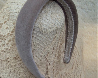 plush velvet beige headband