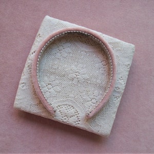 light pink velvet headband narrow