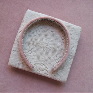 light pink velvet headband narrow image 1