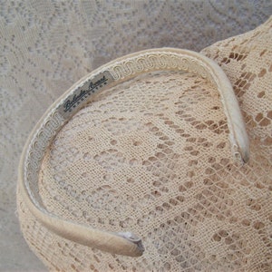 cream silk headband image 4