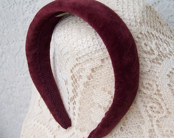 burgundy velvet headband