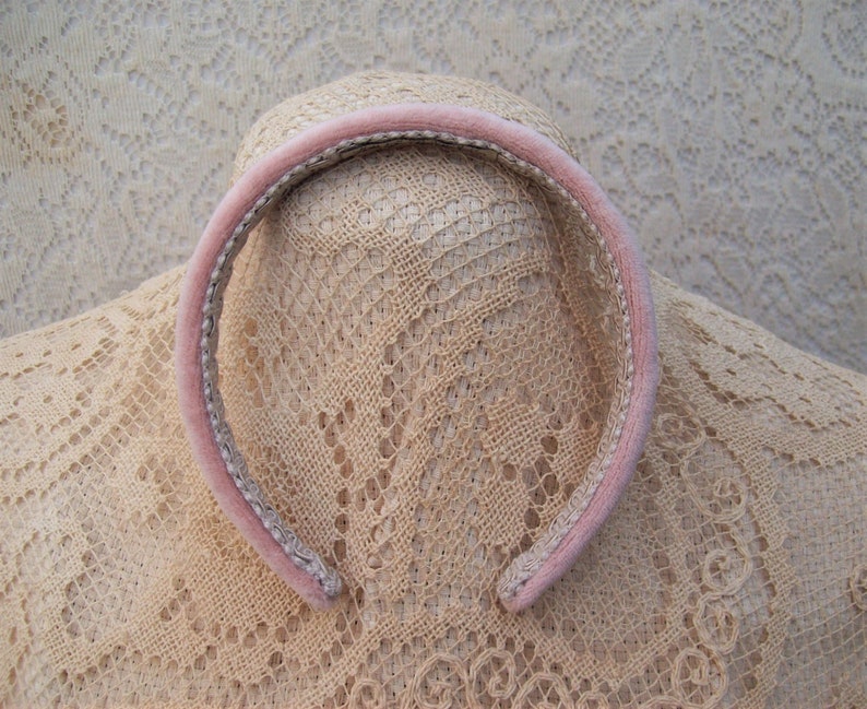 light pink velvet headband narrow image 4
