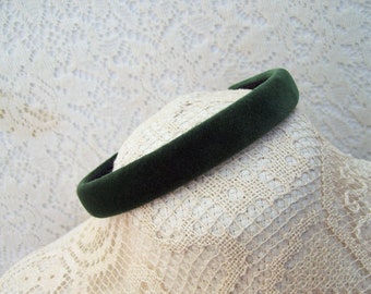 narrow velvet hairband green