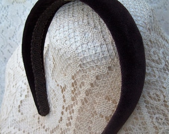 brown velvet hairband well made