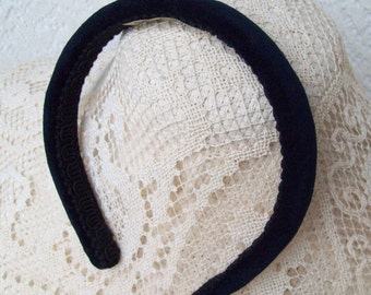 Navy Velvet headband narrow