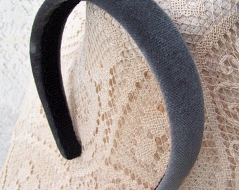 velvet headband gray classic