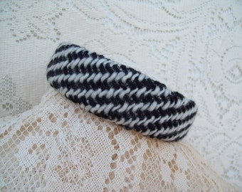 Winter Headband Black and White Striped