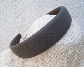 brown linen hairband