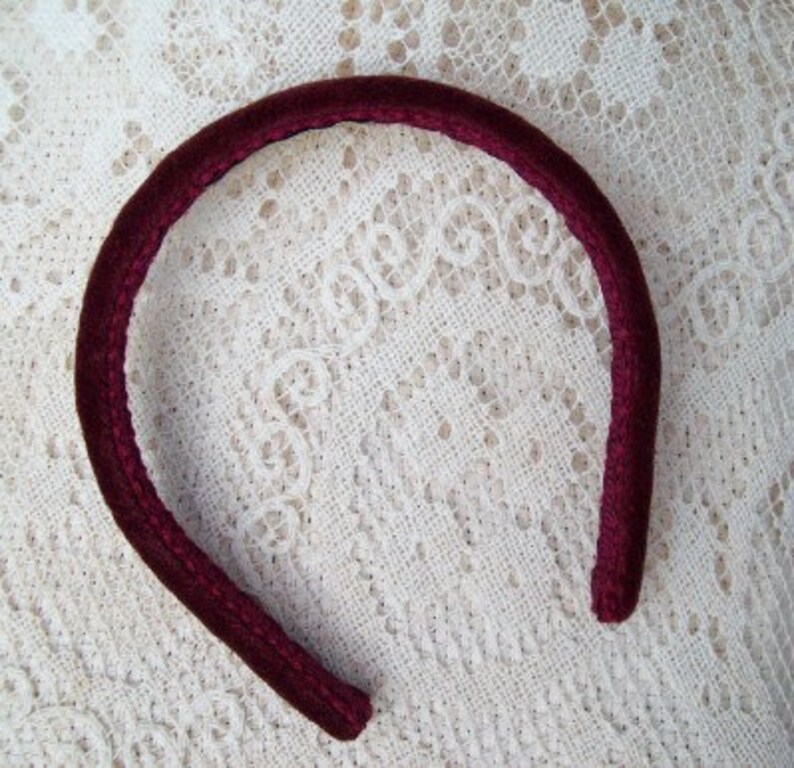 Mathilde Velvet Bow Headband - Burgundy main image 0