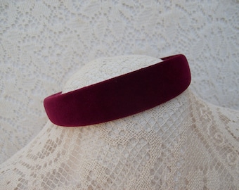 velvet hairband burgundy traditional